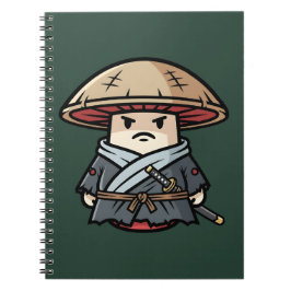 Funny Mushroom Ronin Wandering Samurai Illustratio ノートブック