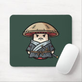 Funny Mushroom Ronin Wandering Samurai Illustratio マウスパッド (マウス)