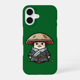 Funny Mushroom Ronin Wandering Samurai Illustratio iPhone 16ケース