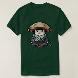 Funny Mushroom Ronin Wandering Samurai Illustratio Tシャツ