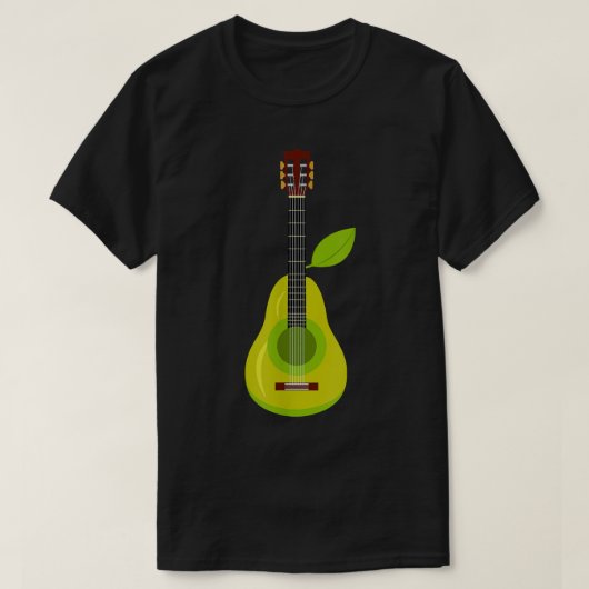 Funny Music Acoustic Guitar Pear Fruit 882 Tシャツ (デザイン正面)