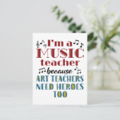 Funny Music Teacher Heroes Quote ポストカード (スタンド正面)