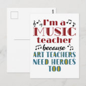 Funny Music Teacher Heroes Quote ポストカード (正面/裏面)