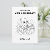 Funny Musician cat  coloring card and maze サンキューカード (スタンド正面)