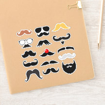 Funny Mustache Expressive Moustache Sticker Set