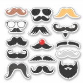 Funny Mustache Expressive Moustache Sticker Set シール (正面)