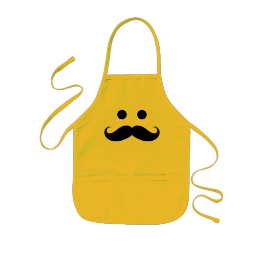 Funny Mustache Face Kids Apron 子供用エプロン (正面)
