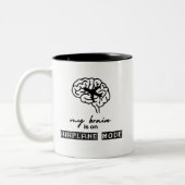 Funny My Brain is on Airplane Mode Coworker Gift ツートーンマグカップ (左)