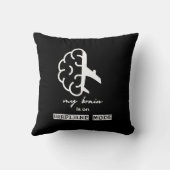 Funny My Brain is on Airplane Mode Coworker Simple クッション (裏面)