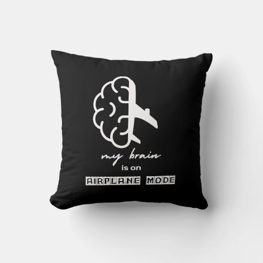 Funny My Brain is on Airplane Mode Coworker Simple クッション (正面)