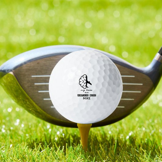 Funny My Brain is on Airplane Mode Coworker Travel ゴルフボール