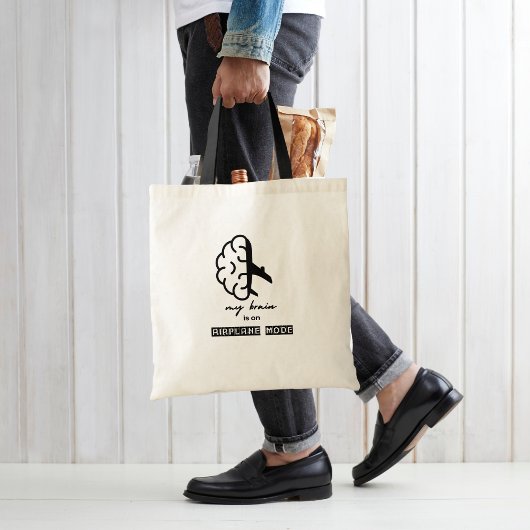 Funny My Brain is on Airplane Mode Coworker Travel トートバッグ