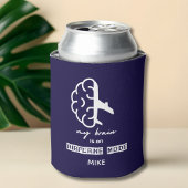 Funny My Brain is on Airplane Mode Coworker Travel 缶クーラー