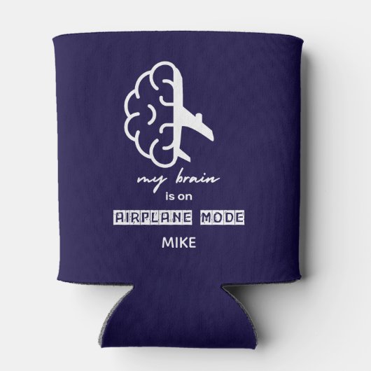 Funny My Brain is on Airplane Mode Coworker Travel 缶クーラー (裏面)
