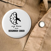 Funny My Brain is on Airplane Mode Coworker Travel 缶バッジ