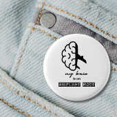 Funny My Brain is on Airplane Mode Coworker Travel 缶バッジ