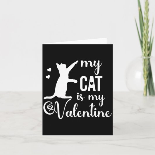 Funny My Cat Is My Valentine Cat Lovers Gift Valen カード (正面)