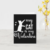 Funny My Cat Is My Valentine Cat Lovers Gift Valen カード (黄色い花)