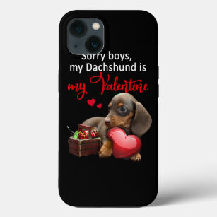 Funny My Dachshund Dog Is My Valentine Puppy Lover iPhone 13ケース