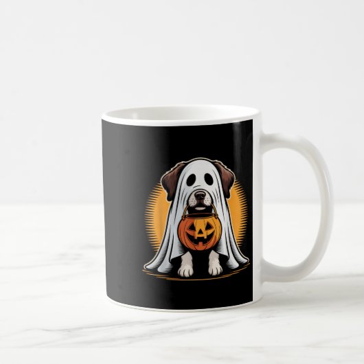 Funny My Dog Is My Boo Halloween Ghost Dog Men Wom コーヒーマグカップ (右)