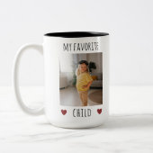 Funny My Favorite Child 2 Photo Custom ツートーンマグカップ (左)