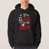 Funny My Happy Class Is Outta Here 2024 Senior 24  パーカ (正面)