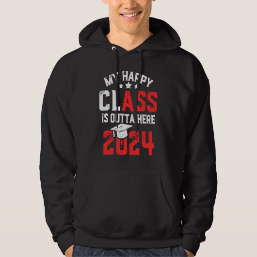 Funny My Happy Class Is Outta Here 2024 Senior 24  パーカ (正面)