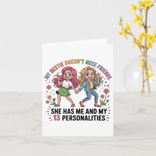 Funny My Ie Doesn't Need More Friends She Has Me  カード (黄色い花)