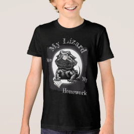 Funny "My Lizard Ate My Homework" Black トライブレンドＴシャツ