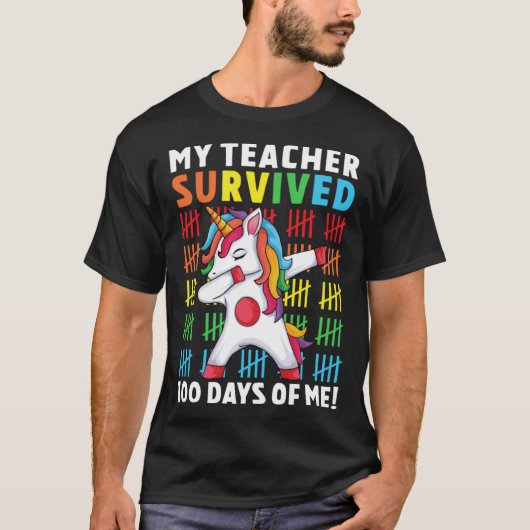 Funny My Teacher Survived 100 Days Of Me 100th Day Tシャツ (正面)