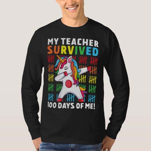 Funny My Teacher Survived 100 Days Of Me 100th Day Tシャツ (正面)