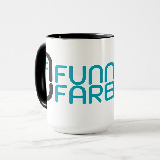 Funny N Farbsy Microphone Logo & Wordmark Mug マグカップ (正面左)