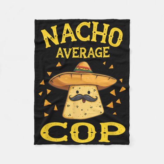 Funny Nacho Average Cop  フリースブランケット (正面)