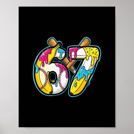 Funny Nana 67 Ice Cream Drip Meme Six Seven Gen Al ポスター (正面)