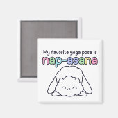 Funny "Nap-asana" Sleepy Cloud Yoga Pose Magnet マグネット (正面/裏面)