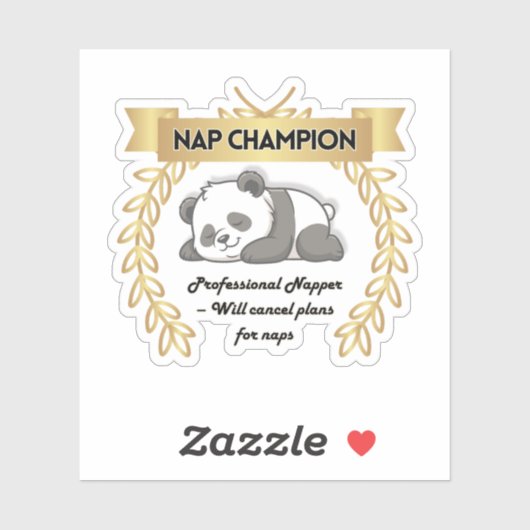 Funny Nap Champion Panda Sticker シール (シート)
