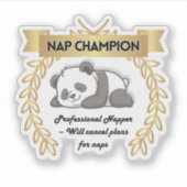 Funny Nap Champion Panda Sticker シール (正面)