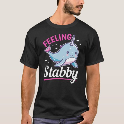 Funny Narwhal Animal Feeling Stabby Tシャツ (正面)