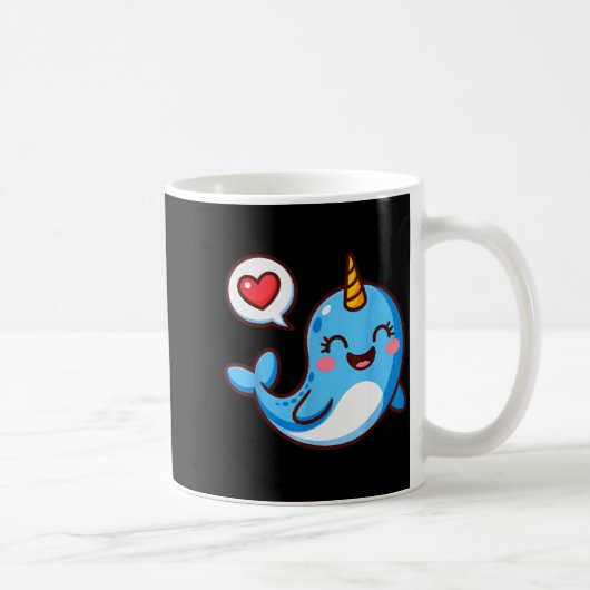 Funny Narwhal Art For Men Women Kids Narwhal Lover コーヒーマグカップ (右)