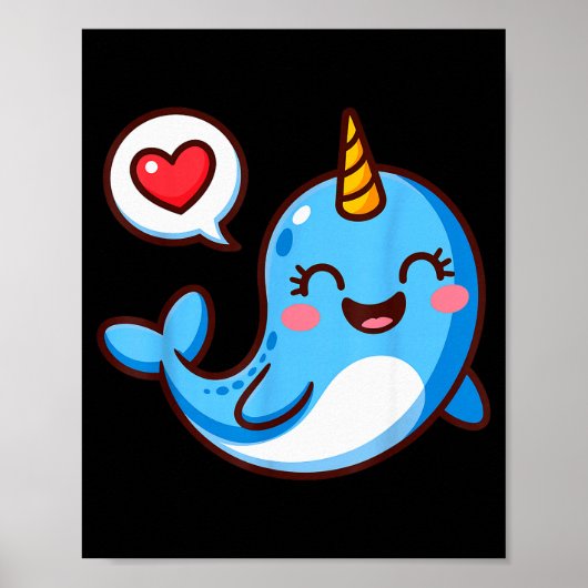 Funny Narwhal Art For Men Women Kids Narwhal Lover ポスター (正面)
