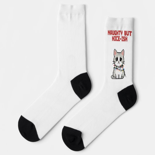 Funny Naughty but Nice-ish Christmas Socks ソックス (左)