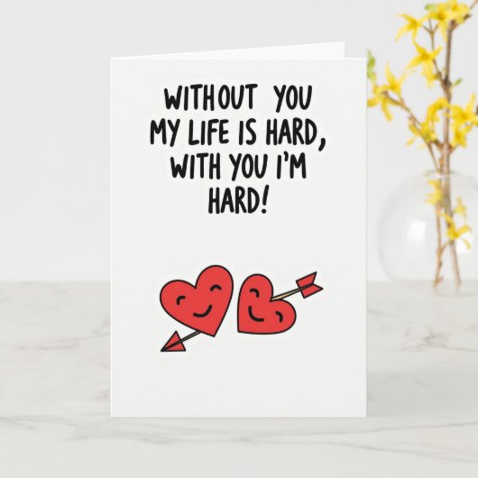 Funny Naughty Hard Love Card カード (黄色い花)