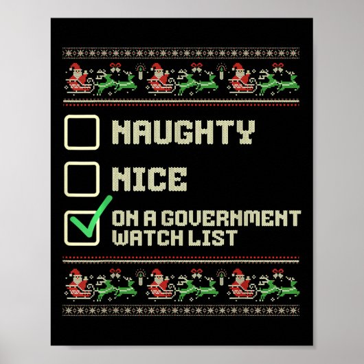 Funny Naughty Nice On A Government Watch List Chri ポスター (正面)
