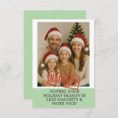 Funny Naughty Stamp Family Christmas サンキューカード (正面/裏面)