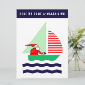 Funny Nautical Sailboat Christmas シーズンカード (スタンド正面)