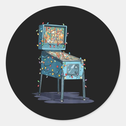 Funny Nball Machine Christmas Graphics Lights Love ラウンドシール (正面)