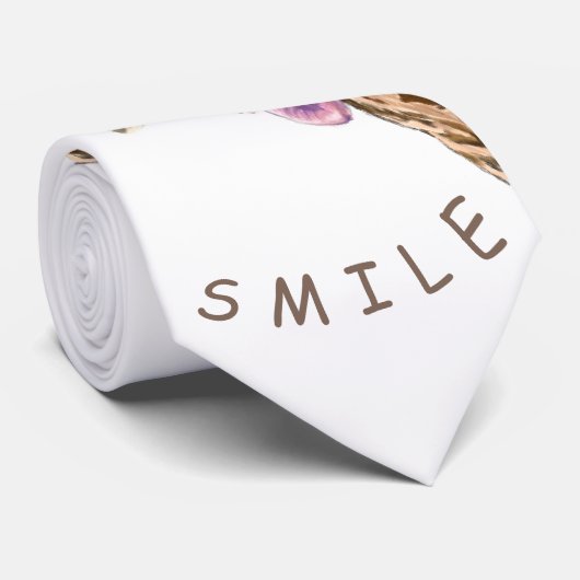 Funny Neck Tie Happy Playful Giraffe - Smile ネクタイ (ロール)