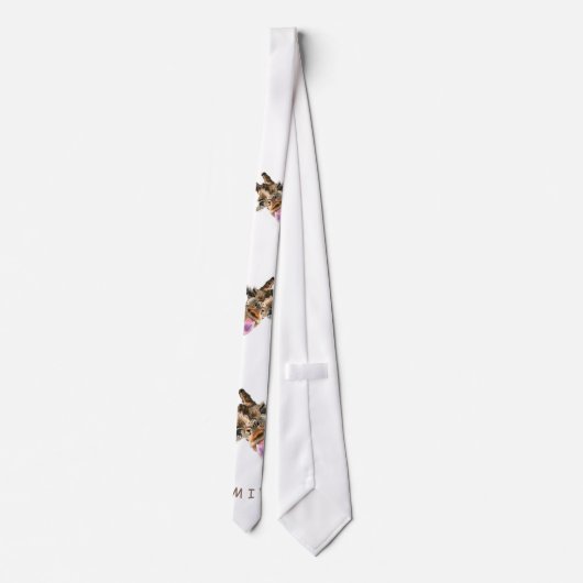 Funny Neck Tie Happy Playful Giraffe - Smile ネクタイ (裏面)