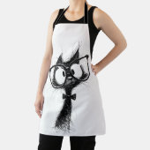 Funny Nerd Cat with Glasses & Bowtie Women's White エプロン (インサイチュ)