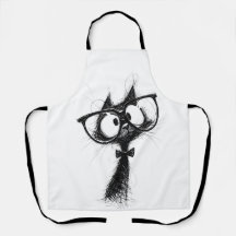 Funny Nerd Cat with Glasses & Bowtie Women's White
